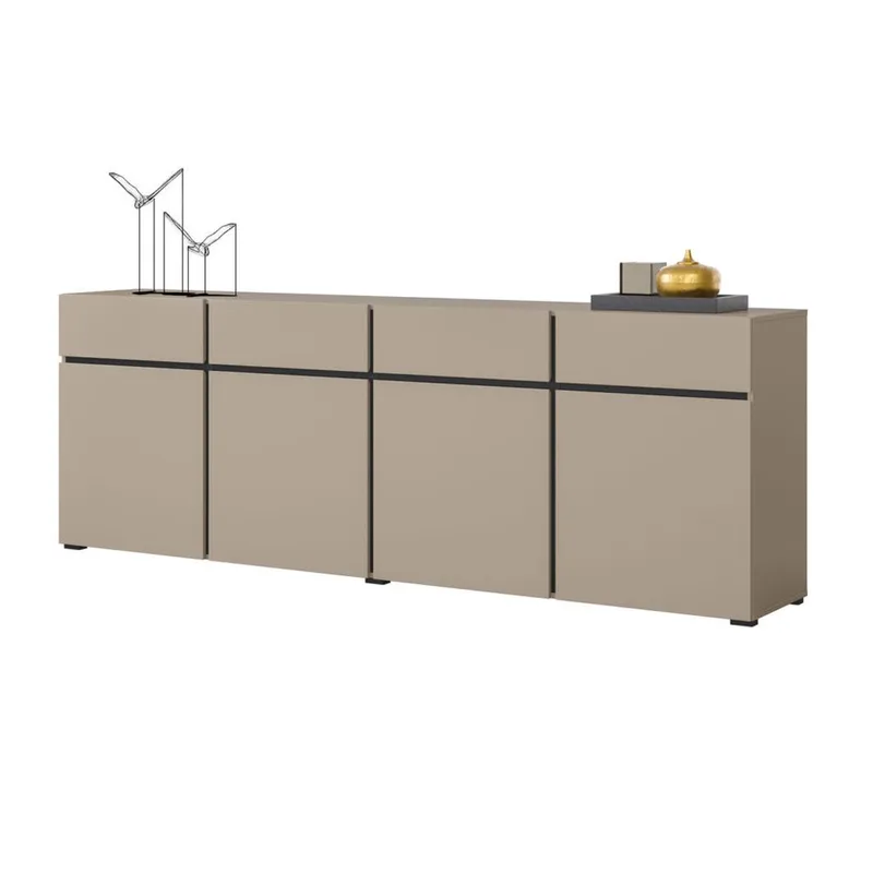 Sideboard Cross 4 dörrar med 4 lådor - Kongo - Svart - Förvaring - Förvaringsmöbler - Skänkar & sideboards