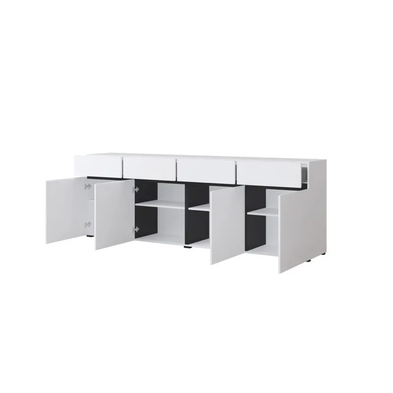 Sideboard Cross 4 dörrar med 4 lådor - Vit - Svart - Förvaring - Förvaringsmöbler - Skänkar & sideboards