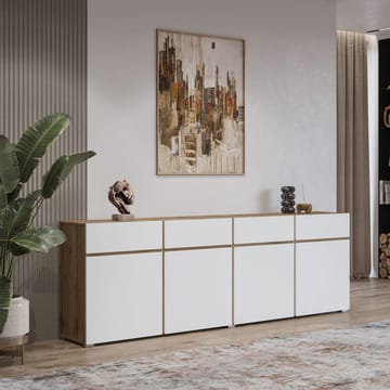 Sideboard Cross 4 dörrar med 4 lådor - Vit - Förvaring - Förvaringsmöbler - Skänkar & sideboards