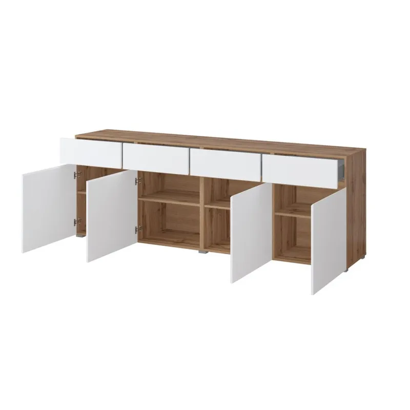Sideboard Cross 4 dörrar med 4 lådor - Vit - Förvaring - Förvaringsmöbler - Skänkar & sideboards