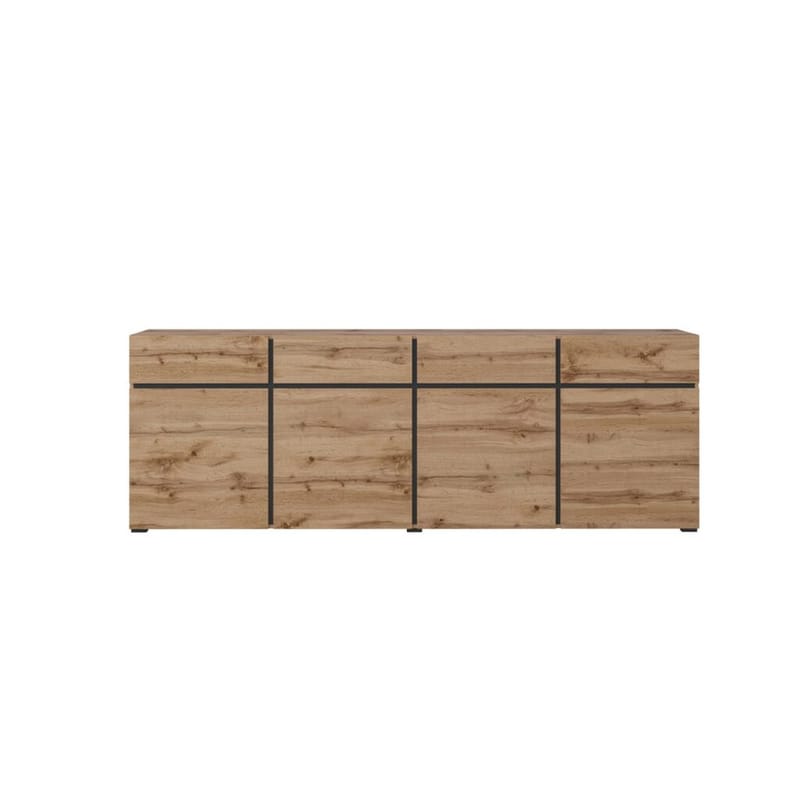 Sideboard Cross 4 dörrar med 4 lådor - Wotan Ek - Svart - Förvaring - Förvaringsmöbler - Skänkar & sideboards