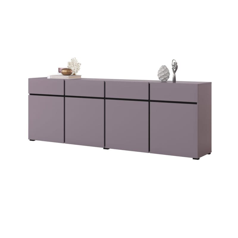 Sideboard Cross 4 dörrar med 4 lådor - Plommon - Svart onyx - Förvaring - Förvaringsmöbler - Skänkar & sideboards