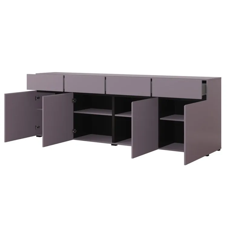 Sideboard Cross 4 dörrar med 4 lådor - Plommon - Svart onyx - Förvaring - Förvaringsmöbler - Skänkar & sideboards