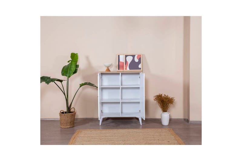 Sideboard Jatinder Vit / Ek - Natur/Vit - Förvaring - Förvaringsmöbler - Skänkar & sideboards