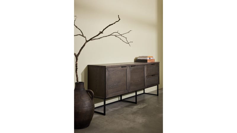 Sideboard Lindor Oljad - Oljad brun ekfaner - Förvaring - Förvaringsmöbler - Skänkar & sideboards