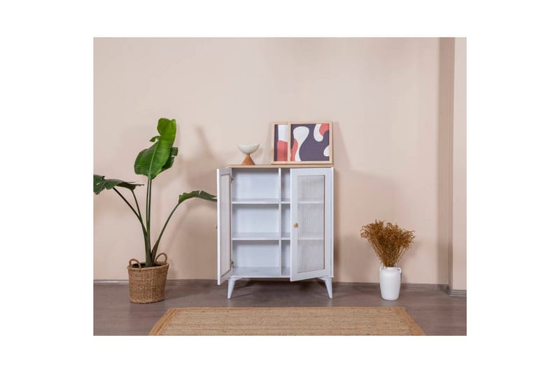 Sideboard Mjudi Vit / Ek - Vit / Ek - Förvaring - Förvaringsmöbler - Skänkar & sideboards