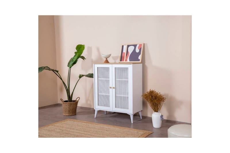 Sideboard Mjudi Vit / Ek - Vit / Ek - Förvaring - Förvaringsmöbler - Skänkar & sideboards