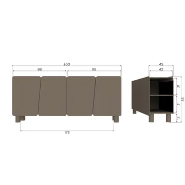 Sideboard Root 200 cm - Tryffelbrun - Förvaring - Förvaringsmöbler - Skänkar & sideboards