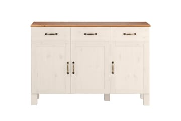 Sideboard & skänk Loft24 Skänk Alby 125x38x85 cm, Vit/Honung Vit,Natur - Förvaring - Förvaringsmöbler - Skänkar & sideboards