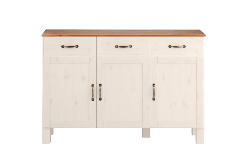 Sideboard & skänk Loft24 Skänk Alby 125x38x85 cm, Vit/Honung Vit,Natur - Förvaring - Förvaringsmöbler - Skänkar & sideboards
