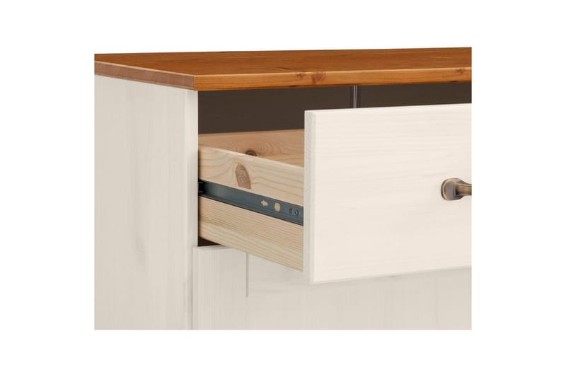 Sideboard & skänk Loft24 Skänk Alby 125x38x85 cm, Vit/Honung Vit,Natur - Förvaring - Förvaringsmöbler - Skänkar & sideboards