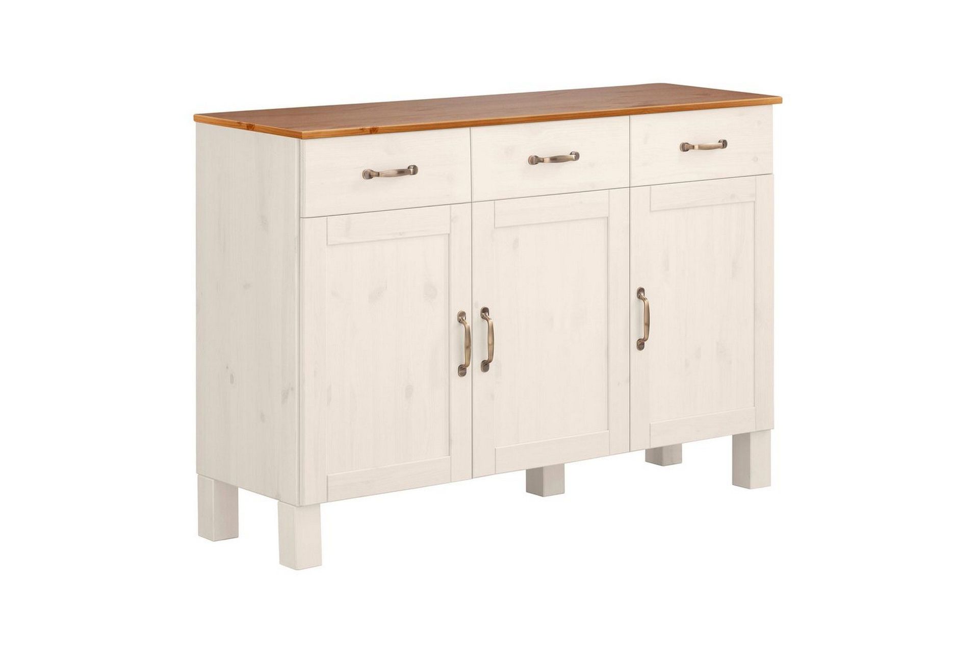 Sideboard & sk&auml;nk Loft24 Sk&auml;nk Alby 125x38x85 cm, Vit/Honung Vit,Natur -