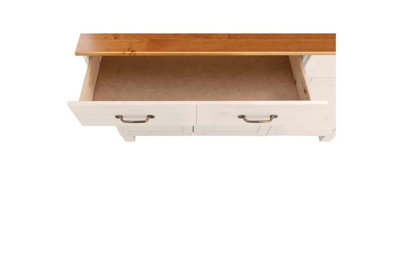 Sideboard & skänk Loft24 Skänk Alby 125x38x85 cm, Vit/Honung Vit,Natur - Förvaring - Förvaringsmöbler - Skänkar & sideboards