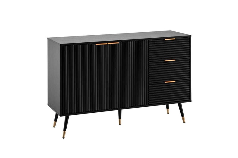 Sideboard Wohnling Folierad spånskiva ekoptik 120 cm 2 dörrar 3 lådor modern