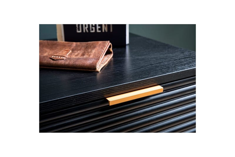 Sideboard Wohnling Folierad spånskiva ekoptik 77 cm 2 dörrar 2 lådor förvaringsutrymme modern - Möbler - Vardagsrum - Soffbord & vardagsrumsbord - Sidobord & lampbord