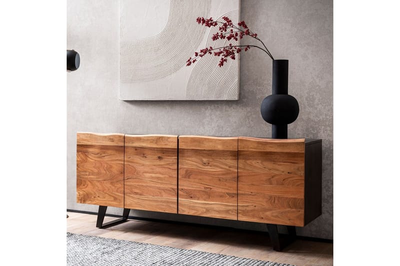 Sideboard Wohnling Massiv trä träd kant 180 cm 4 dörrar industriell - Förvaring - Förvaringsmöbler - Skänkar & sideboards