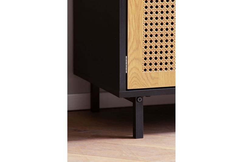 Sideboard Wohnling Melaminbelagd MDF 80 cm 2 dörrar 2 lådor med wienerflätning modern - Möbler - Vardagsrum - Soffbord & vardagsrumsbord - Brickbord
