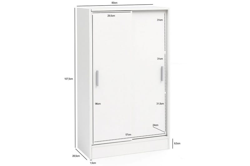 Sideboard Wohnling Melaminbelagd MDF-skjutdörrar Modern - Förvaring - Förvaringsmöbler - Byrå