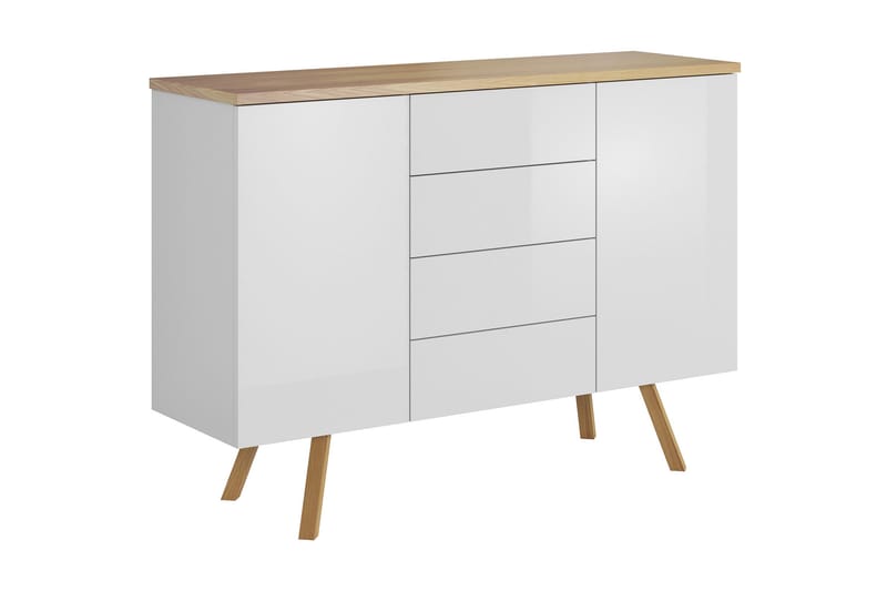 ADELISA Skänk 115 Vit/Trä - Skänkar & sideboards