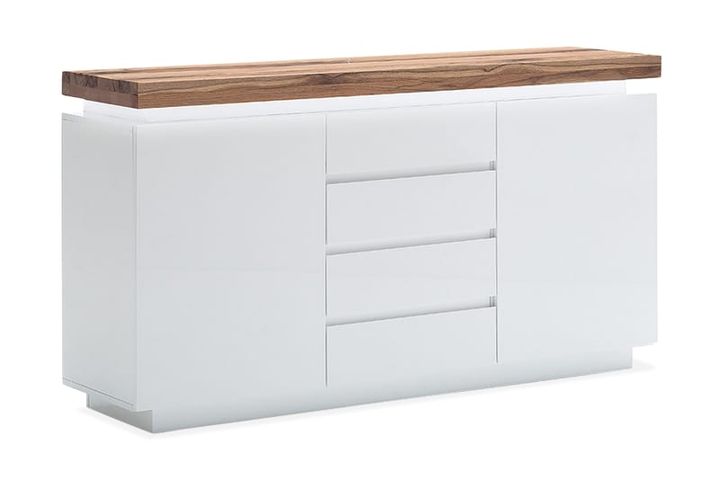 ADVIK Skänk 150 2 Dörrar 4 Lådor Oljad Ek/Matt Vit - Förvaring - Förvaringsmöbler - Skänkar & sideboards