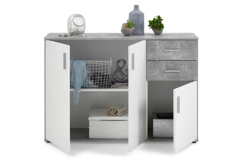 Albi Skänk 121 cm - Grå/Vit - Förvaring - Förvaringsmöbler - Skänkar & sideboards