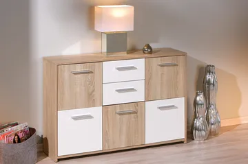 Aragon Skänk 115 cm - Vit/Ljus Ek - Förvaring - Förvaringsmöbler - Skänkar & sideboards