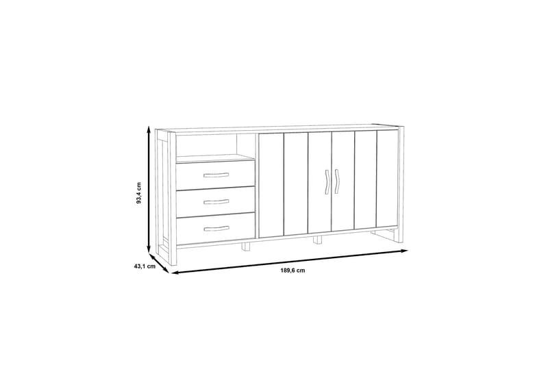 BALESTI Garderob 62x120 cm Brun/Grå - Förvaring - Förvaringsmöbler - Skänkar & sideboards
