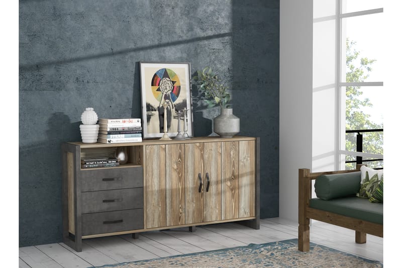 BALESTI Garderob 62x120 cm Brun/Grå - Förvaring - Förvaringsmöbler - Skänkar & sideboards