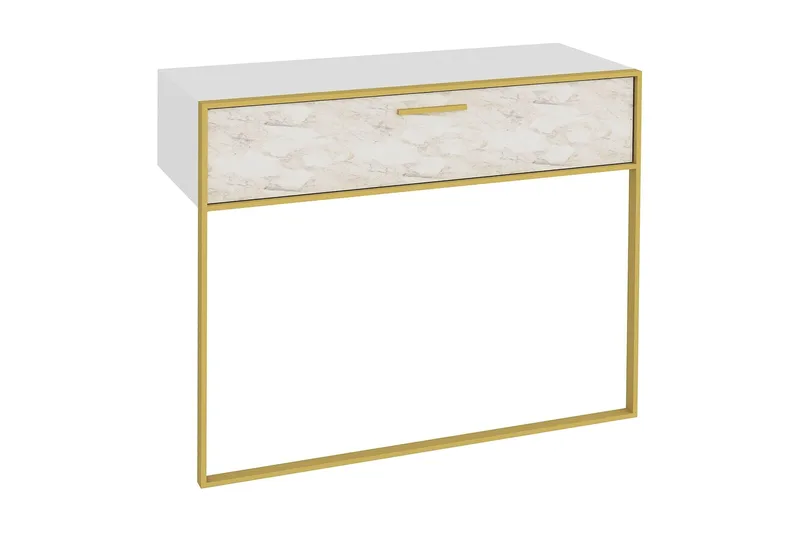 Bascle Sideboard 90 cm, Guld|Vit