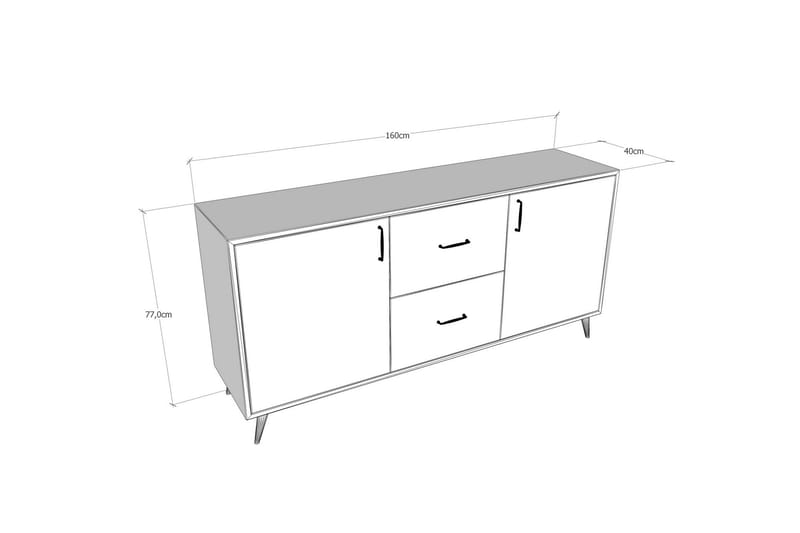BILLERUD Skänk 160 cm Brun/Grå - Förvaring - Förvaringsmöbler - Skänkar & sideboards