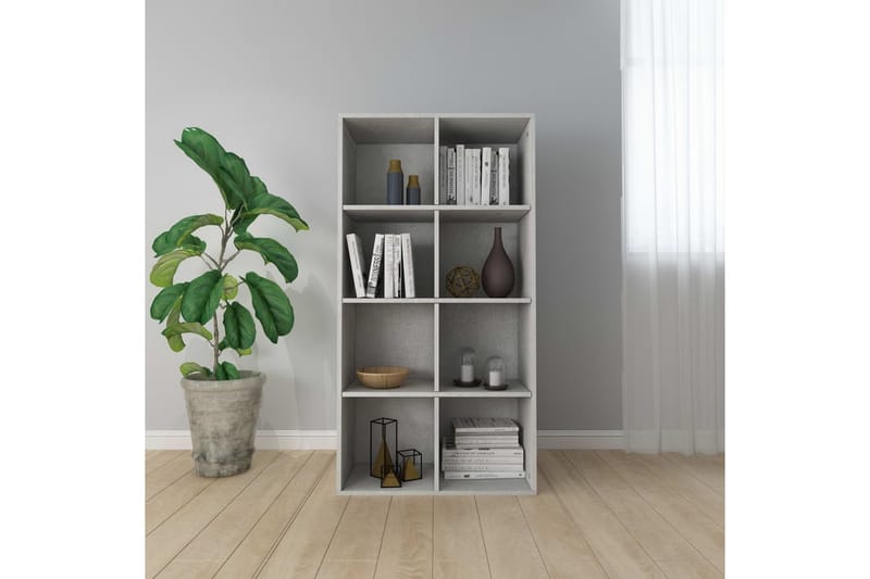 Bokhylla/skänk betonggrå 66x30x130 cm spånskiva - Grå - Förvaring - Förvaringsmöbler - Skänkar & sideboards