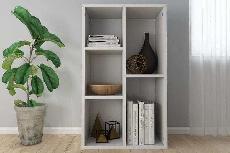 Bokhylla/skänk högglans vit 50x25x80 cm spånskiva - Vit - Förvaring - Förvaringsmöbler - Skänkar & sideboards