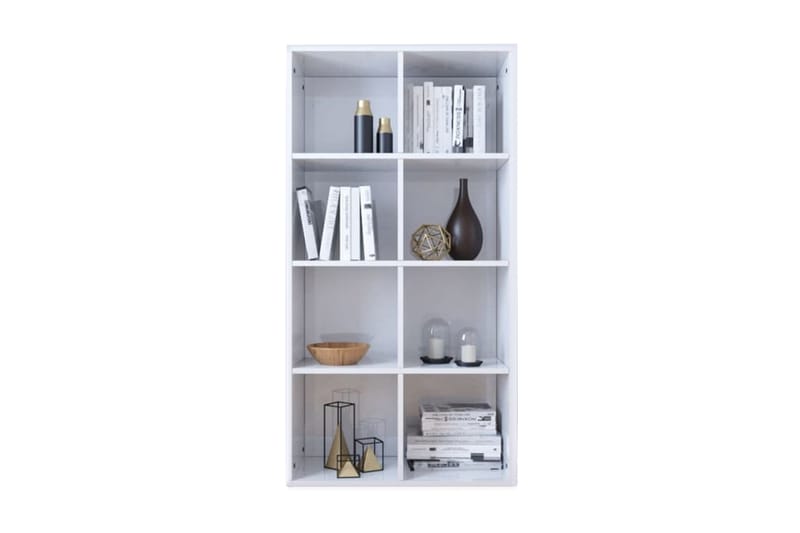 Bokhylla/skänk högglans vit 66x30x130 cm spånskiva - Vit - Förvaring - Förvaringsmöbler - Skänkar & sideboards