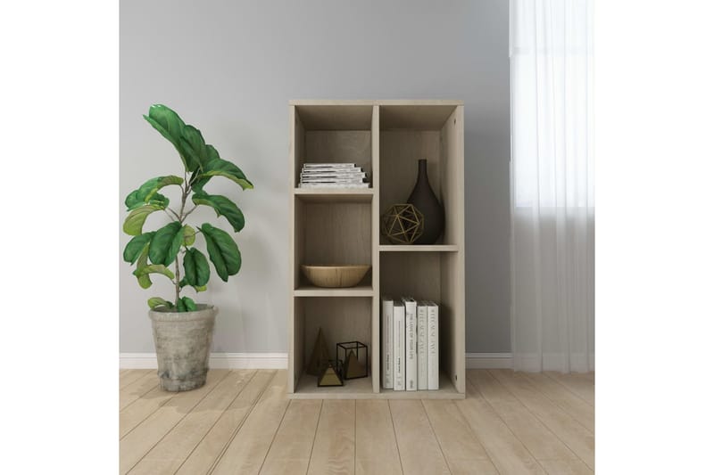 Bokhylla/skänk sonoma-ek 50x25x80 cm spånskiva - Brun - Förvaring - Förvaringsmöbler - Skänkar & sideboards