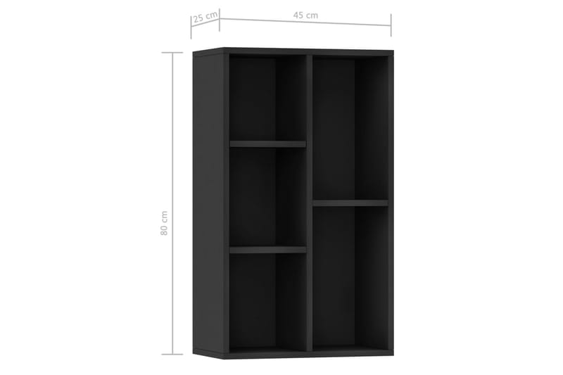Bokhylla/skänk svart 50x25x80 cm spånskiva - Svart - Förvaring - Förvaringsmöbler - Skänkar & sideboards