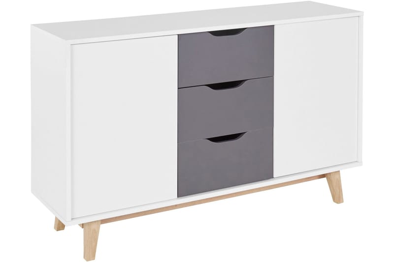 Bourg Sideboard 130x38 cm, Vit/Antracit