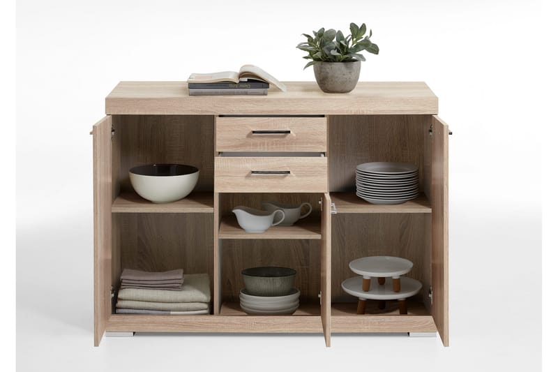 Bristol Skänk 120 cm Låg - Ljus Ek - Förvaring - Förvaringsmöbler - Skänkar & sideboards