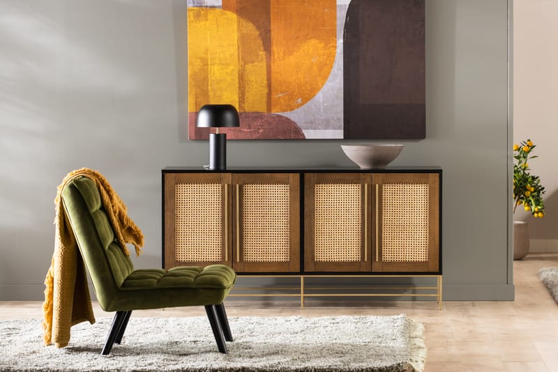 BRITANIE Skänk 160 cm Svart/Beige - Brun - Förvaring - Förvaringsmöbler - Skänkar & sideboards