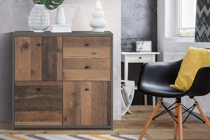 Broxton Sidobord 77 cm - Grå/Brun - Förvaring - Förvaringsmöbler - Skänkar & sideboards