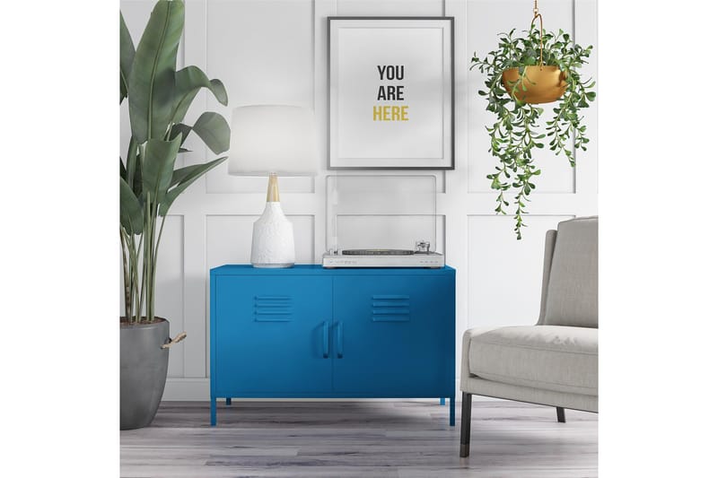 Cache Skänk 100x40 cm 2 Dörrar Blå - Novogratz - Förvaring - Förvaringsmöbler - Skänkar & sideboards
