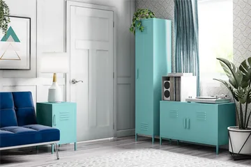Cache Skänk 100x40 cm 2 Dörrar Mint - Novogratz - Förvaring - Förvaringsmöbler - Skänkar & sideboards