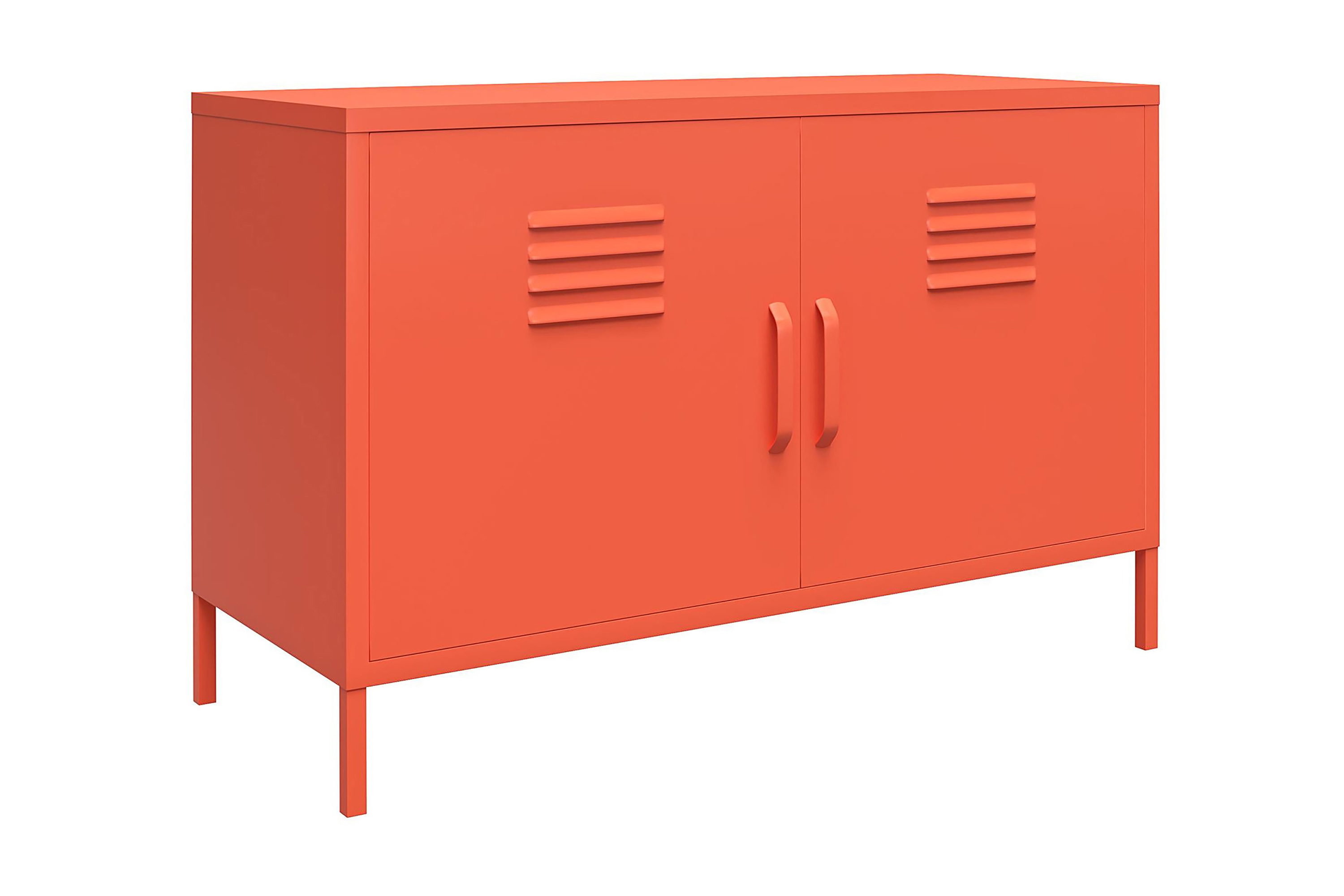 cache skänk 100x40 cm 2 dörrar orange - novogratz