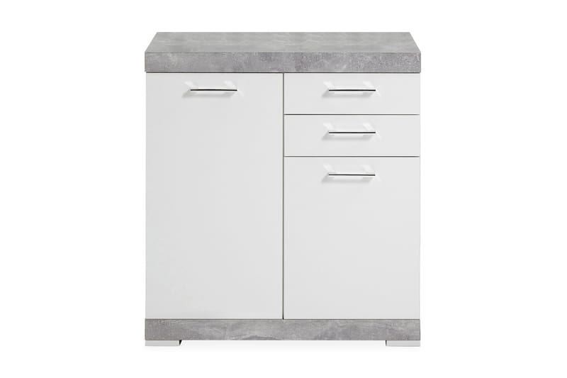 CAJA Skänk 80 2 Luckor 2 Lådor Vit/Betong - Förvaring - Förvaringsmöbler - Skänkar & sideboards