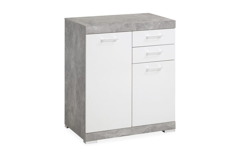 CAJA Skänk 80 2 Luckor 2 Lådor Vit/Betong - Skänkar & sideboards