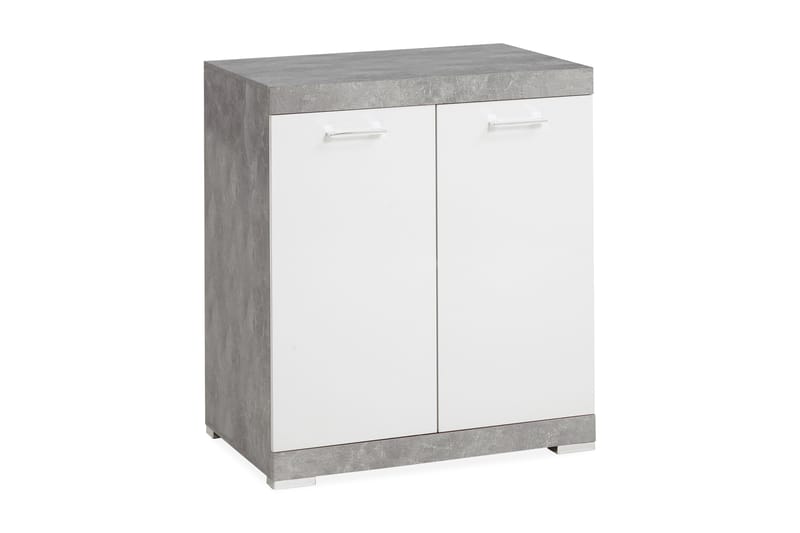 CAJA Skänk 80x90x50 2 Luckor Vit/Betong - Vit/Grå - Skänkar & sideboards