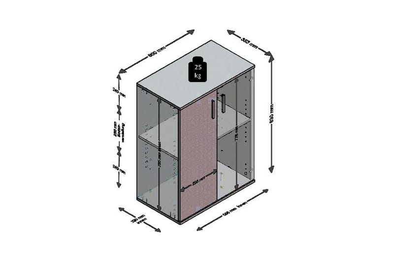 CALEY Skänk 60 Grå/Vit - Skänkar & sideboards