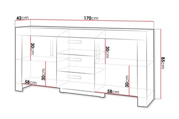Cezar Rektangulär Skänk 170 cm i Trä med Ekutseende - Beige - Förvaring - Förvaringsmöbler - Skänkar & sideboards