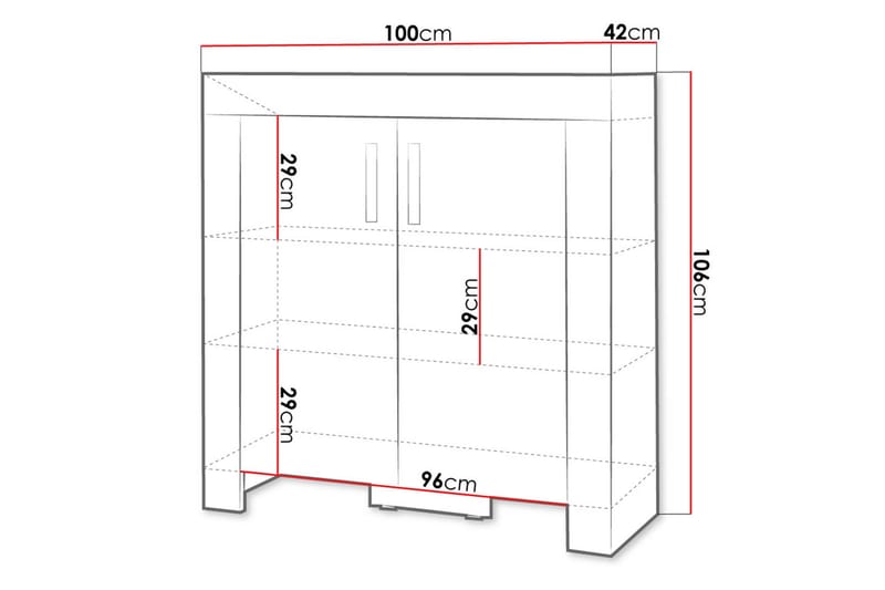 Cezar Skänk 100x42x106 cm - Beige/Grå - Förvaring - Förvaringsmöbler - Skänkar & sideboards