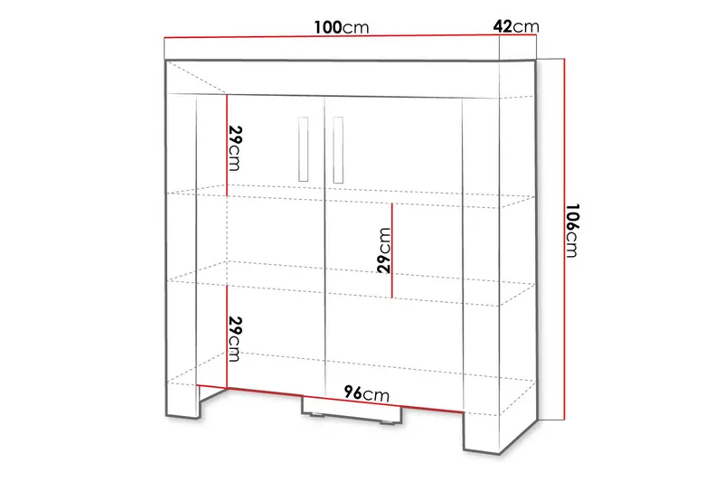 Cezar Skänk 100x42x106 cm Ek - Förvaring - Förvaringsmöbler - Skänkar & sideboards