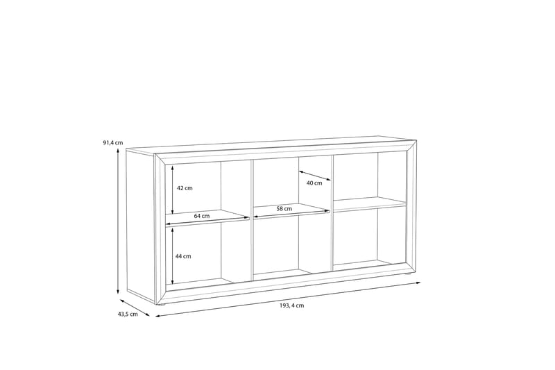 Corlius Sideboard 41x194 cm - Beige/Brun - Förvaring - Förvaringsmöbler - Skänkar & sideboards
